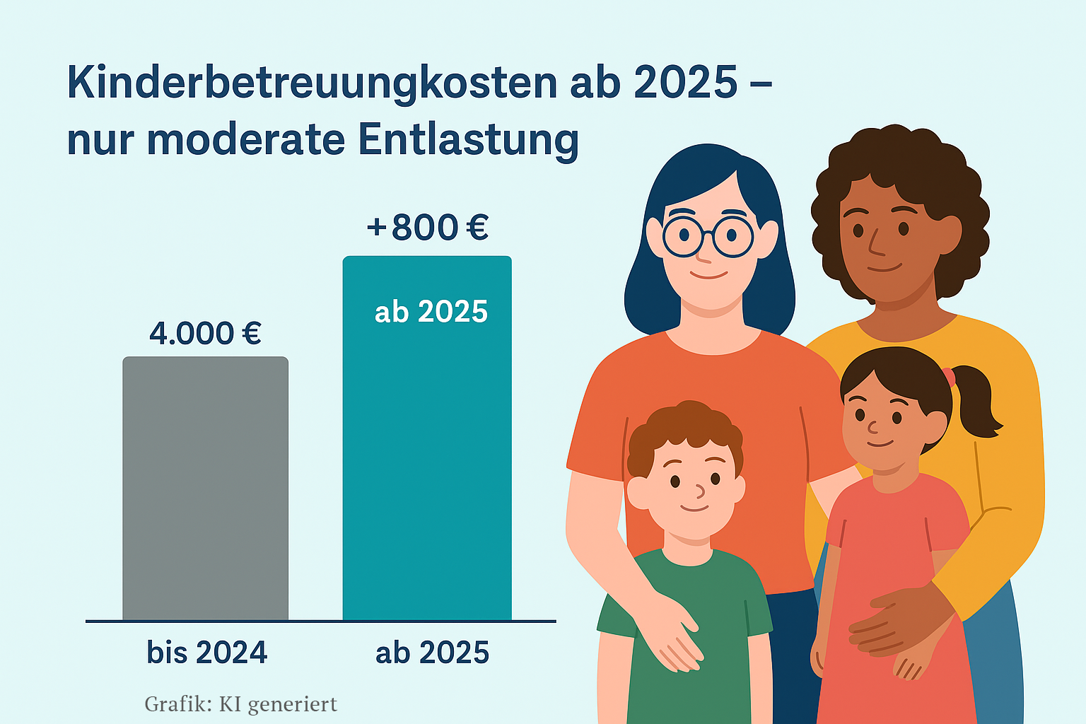 Grafik: Steuerersparnis Kinderbetreuungskosten ab 2025
